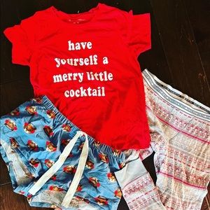 🎄AWESOME LOT FUNNY CAT KITTY VICTORIA SECRET GRAYSON CHRISTMAS PAJAMA LOT